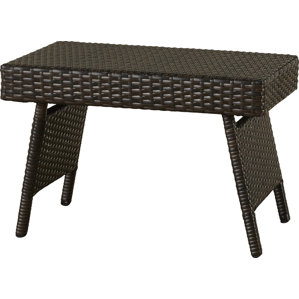 Ellington Circle Outdoor Foldable Wicker Side Table Ellington Circle Outdoor Foldable Wicker Side Table