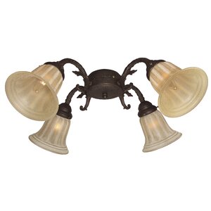 4-Light Branched Ceiling Fan Light Kit in Aged Bronze