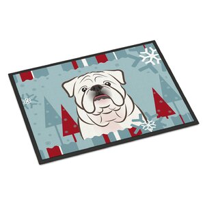 Winter Holiday English Bulldog Doormat