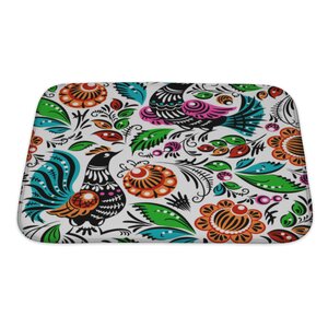 Birds Folk Bath Rug