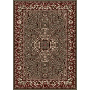 Persian Classics Green/Red Oriental Isfahan Area Rug