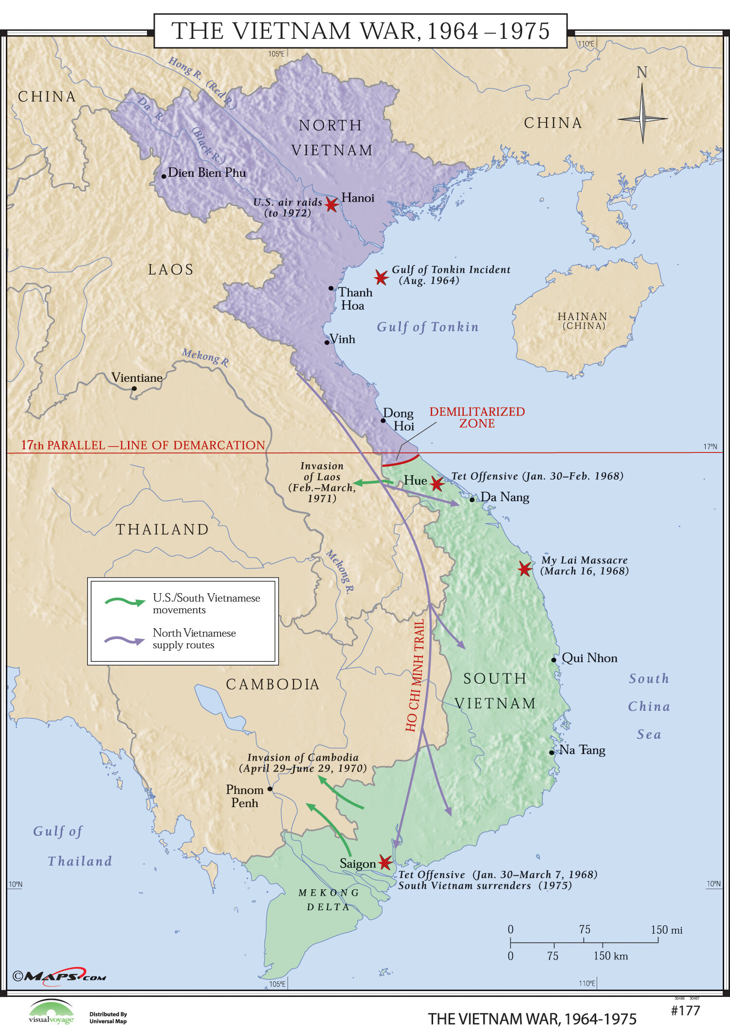Universal Map World History Wall Maps - Vietnam War 1964-75 & Reviews ...