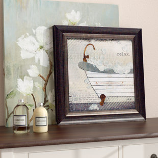 Relax Bathroom Wall Art Wayfair Relax Texture Coated Bathroom Framed Graphic Art Print