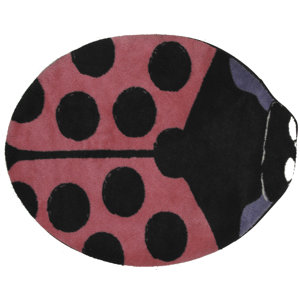 Fun Time Shape Pink Lady Bug Kids Rug