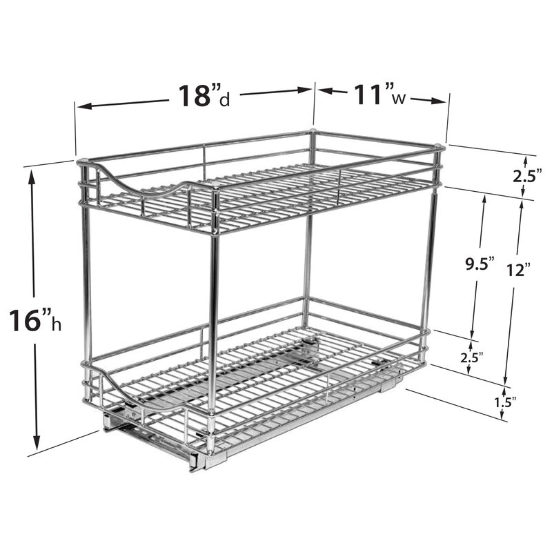 Lynk Roll Out Double Shelf - Pull Out Two Tier Sliding Under Cabinet ...