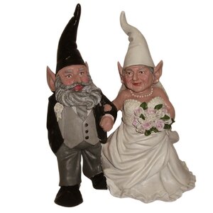 Nowaday Gnomes Bride and Groom Wedding Statue