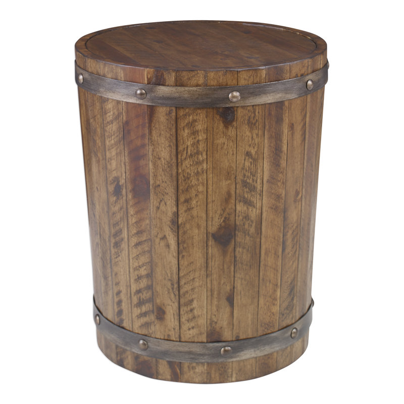 Loon Peak Berkshire Wine Barrel End Table Wayfair