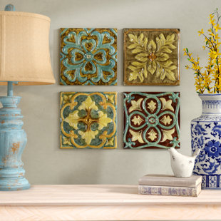 Cobalt Blue Wall Decor Wayfair Melina Metal Medallion Wall Décor Set Of 4