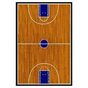 Supreme Basketball Court Sports Brown Area Rug