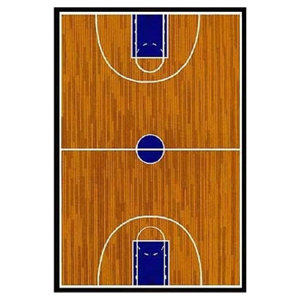 Supreme Basketball Court Sports Brown Area Rug