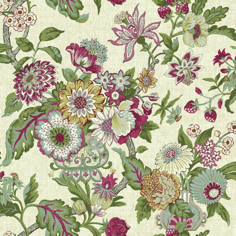 Waverly Global Chic 33 X 205 Floral And Botanical Wallpaper Roll