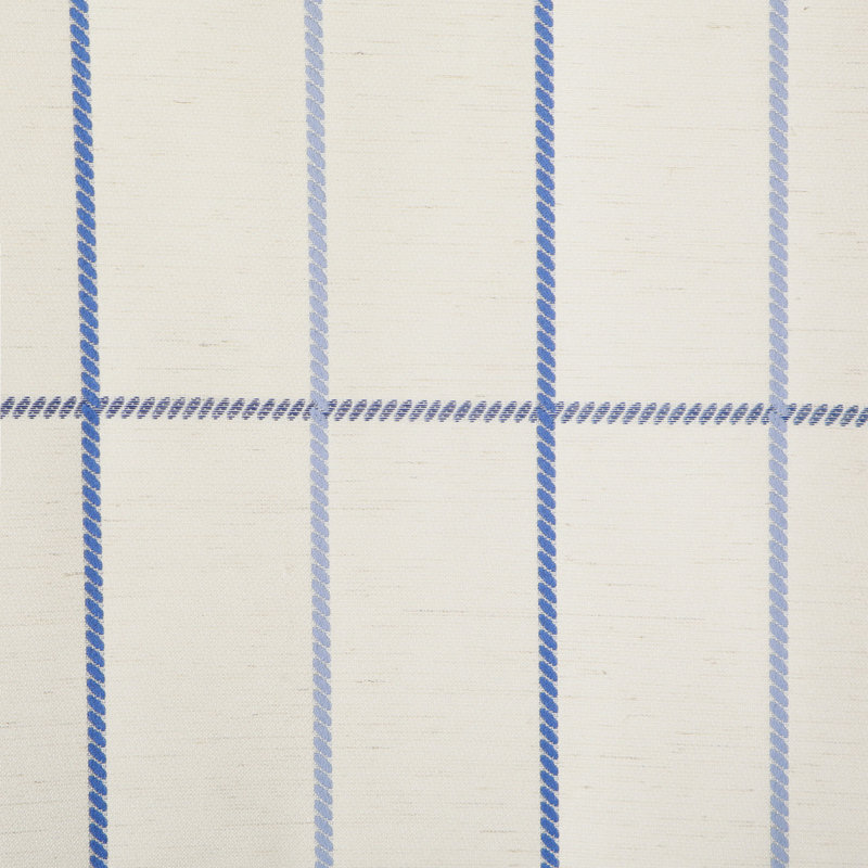 Grommet Grid Stitched Linen Blend Plaid & Check SemiSheer Curtain