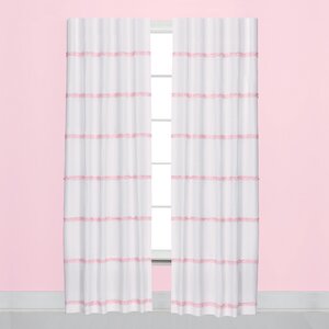 Confetti Dot Striped Semi-Sheer Rod Pocket Single Curtain Panel