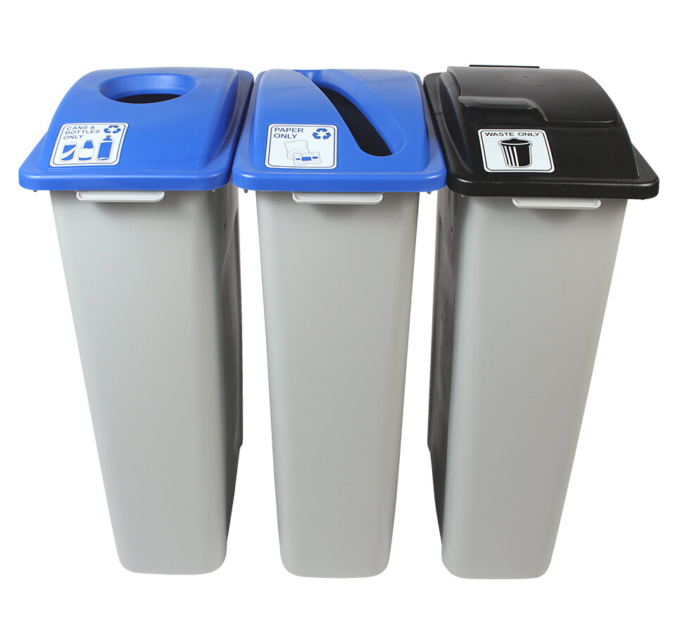 Busch Systems Waste Watcher Paper Cans And Bottles Slot Circle