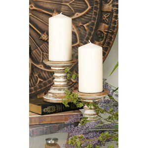 Daphne Wooden Candlestick (Set of 2)