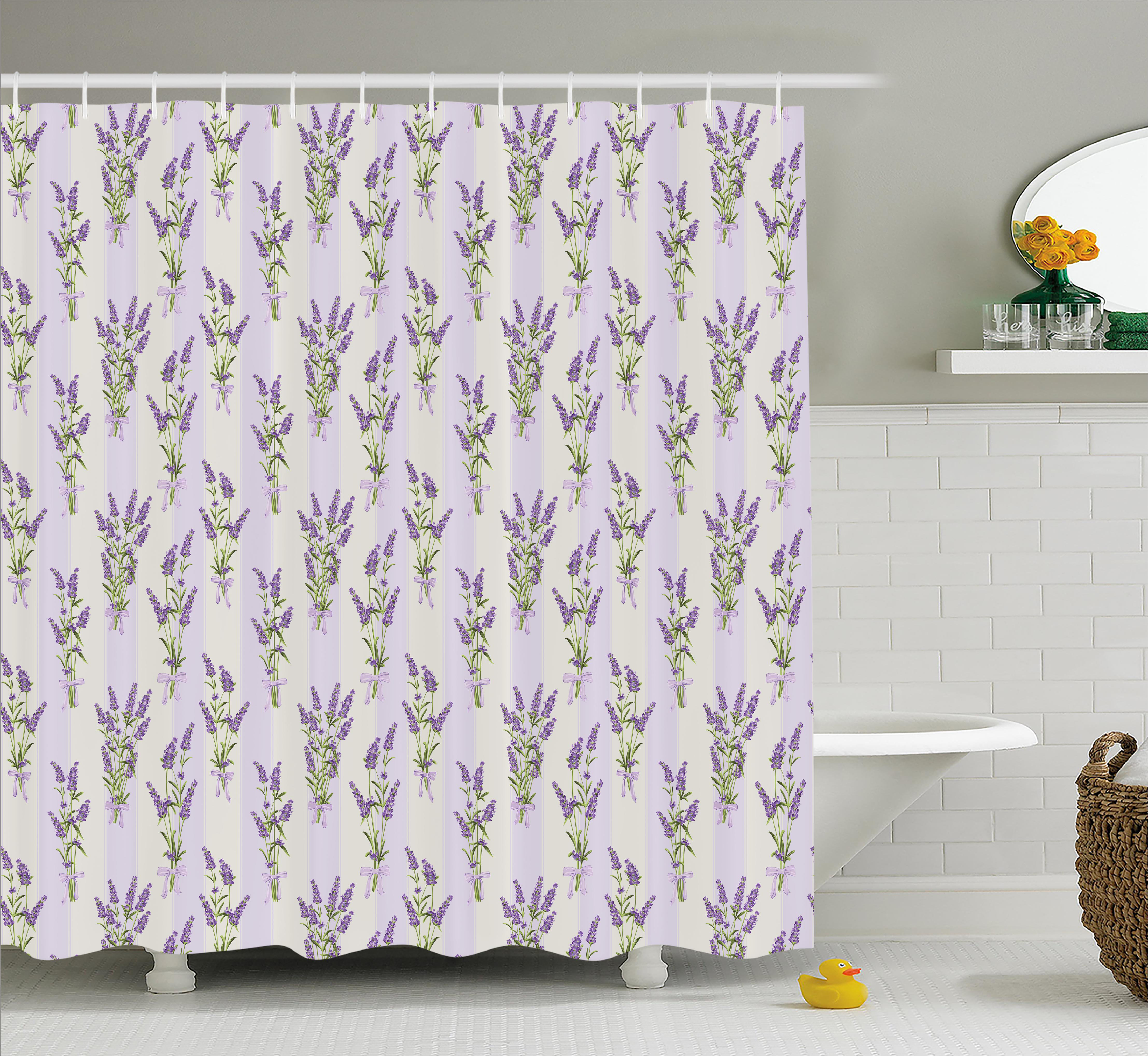 One Allium Way Athenais Stripes And Flowers Shower Curtain Wayfair