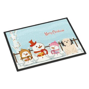 Merry Christmas Carolers Lowchen Doormat