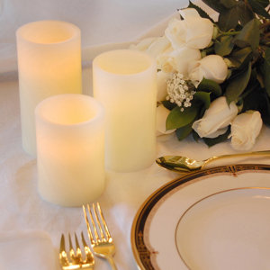 Buy Wax LED 3 Piece Round Candle Set with Remote Control!
