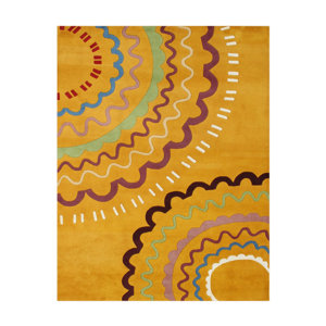 Arwal Hand-Tufted Orange Area Rug