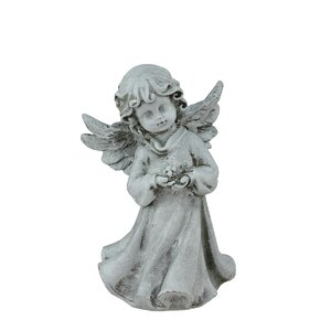 Heavenly Gardens Cherub Angel Girl with Flower Outdoor Patio Garden Statue