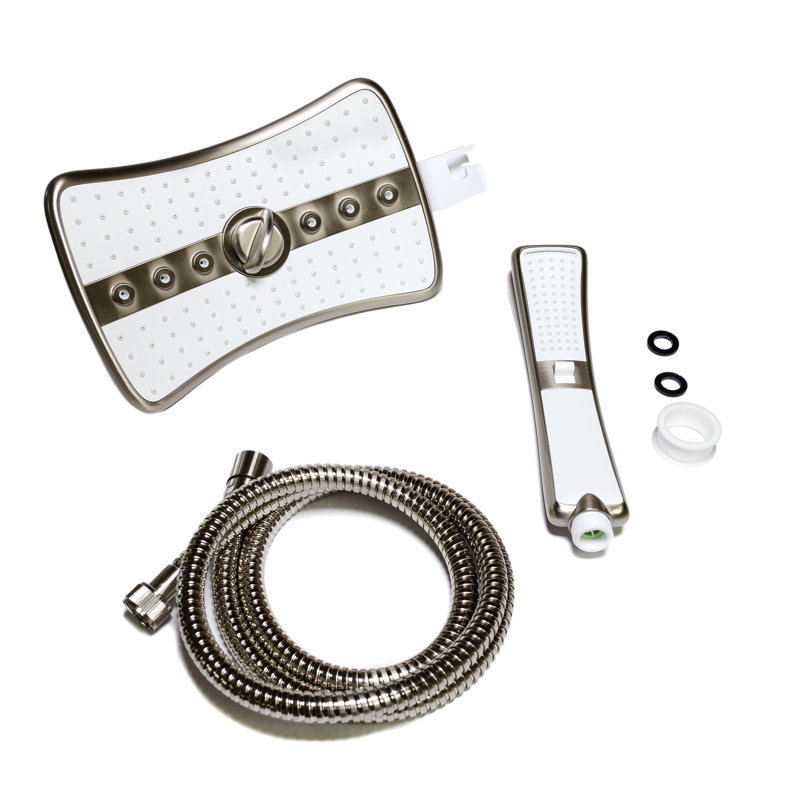 AKDY 2.5 GPM Rainfall 2 Piece Jet Shower Head and Handheld Shower Wand