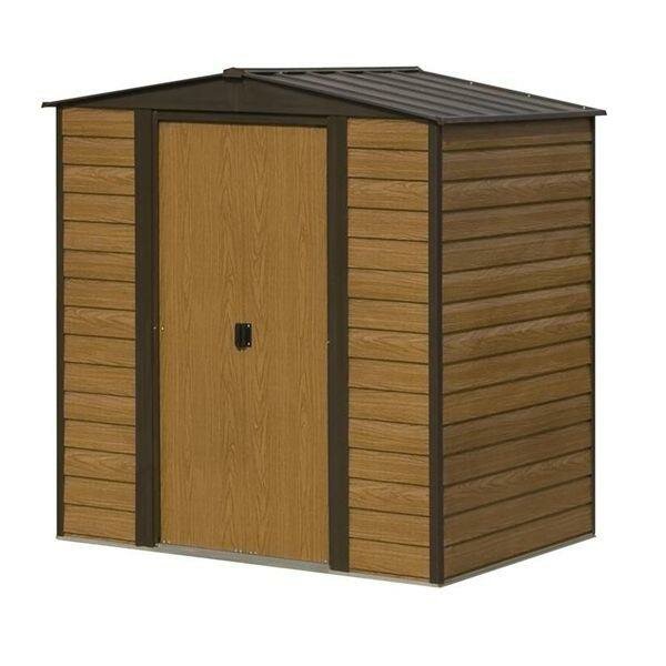 Rowlinson Woodvale 6 Ft. x 5 Ft. Metal Storage Shed ...