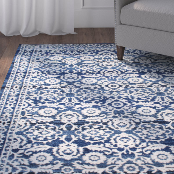Plumville Dark Blue/Cream Area Rug & Reviews Birch Lane
