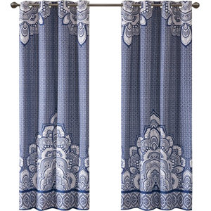Arvizu Geometric Max Blackout Grommet Single Curtain Panel