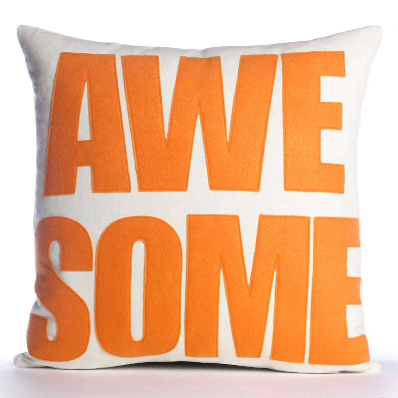 Celebrate Everyday Awesome Linen Throw Pillow & Reviews AllModern