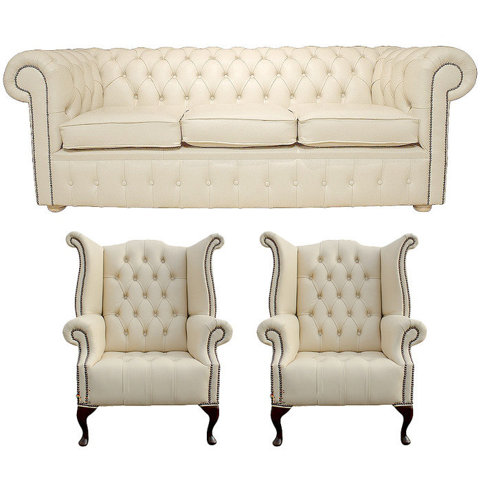 Chester 3 Piece Leather Sofa Set