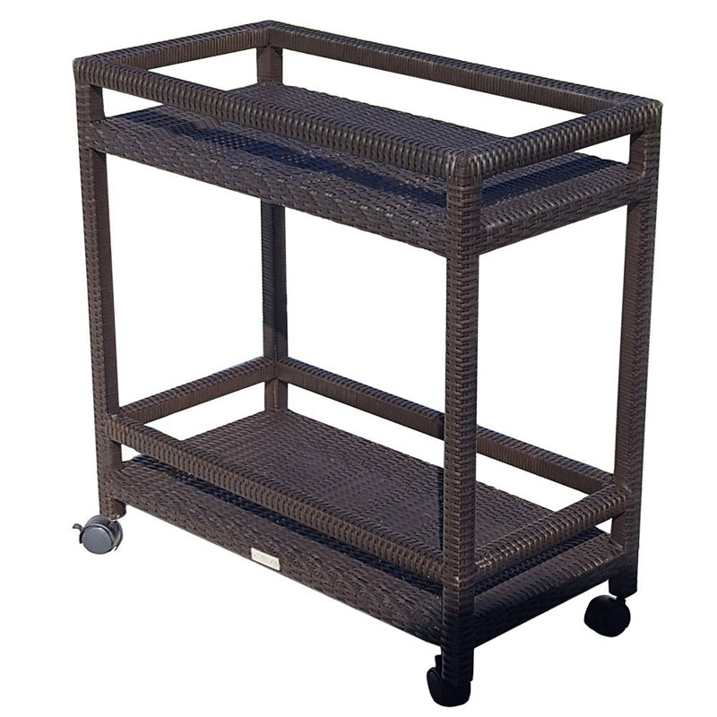 Outdoor Wicker Bar Cart With Shelves And Wheels Joss Main Outdoor Wicker Bar Cart With Shelves And Wheels