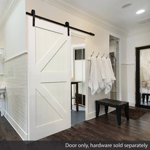 Barn White Wood Interior Doors You Ll Love Wayfair Stile Rail K Planked Manufactured Wood 4 Panel White Interior Barn Door