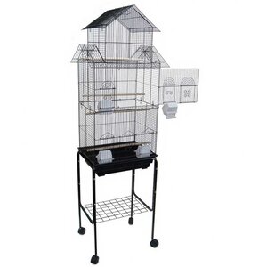 Pagoda Top Small Bird Cage with Stand