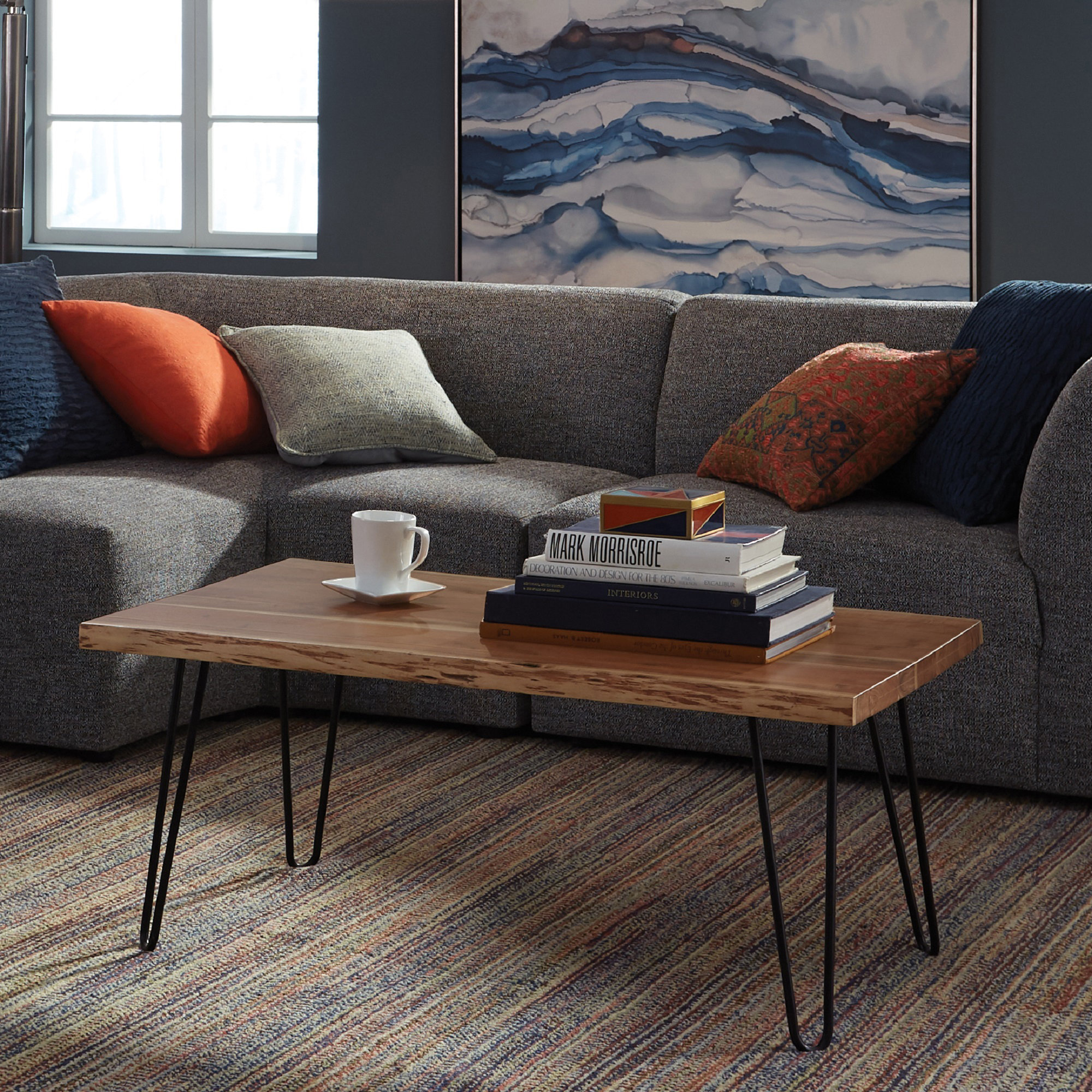 Hairpin Legs Coffee Table Wayfair Tindle Live Edge Hairpin Coffee Table