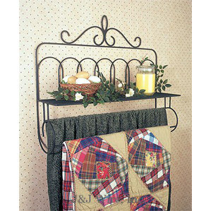 Victorian Quilt Rack with Shelf by J & J Wire