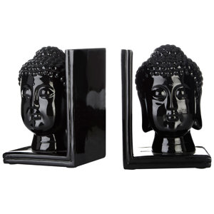 2-tlg. Buchstütze Buddha Head von Castleton Home
