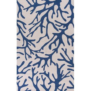 Delphine Hand-Hooked Ivory/Blue Area Rug