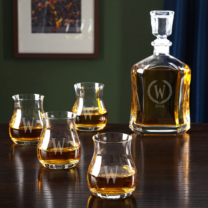 Glencairn Canadian 5 Piece Whiskey Decanter Set Glencairn Canadian 5 Piece Whiskey Decanter Set