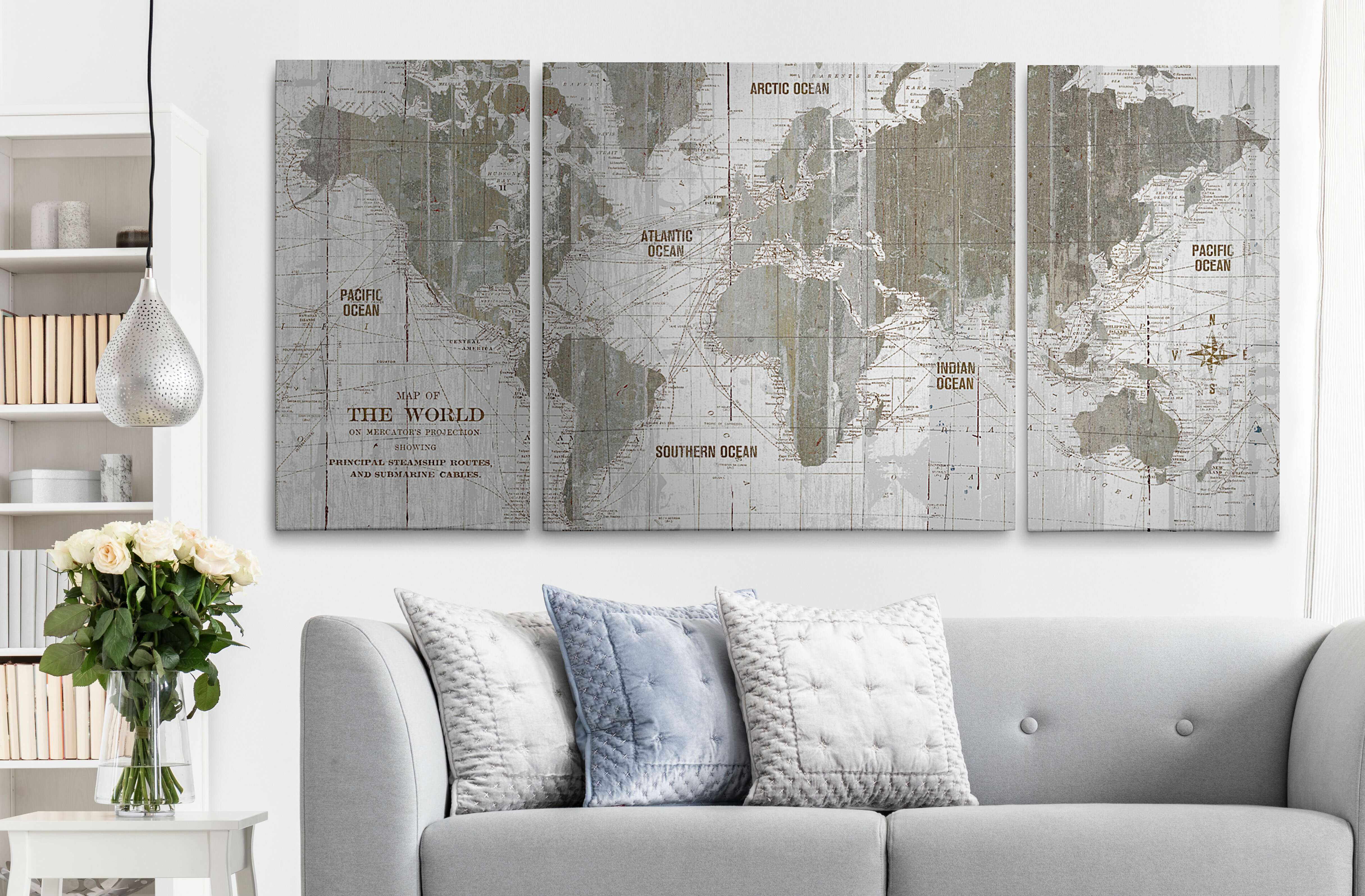 Charlton Home Old World Map Graphic Art Multi Piece Image On