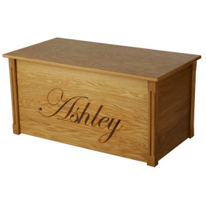 Oak Toy Box With Edwardian Lettering