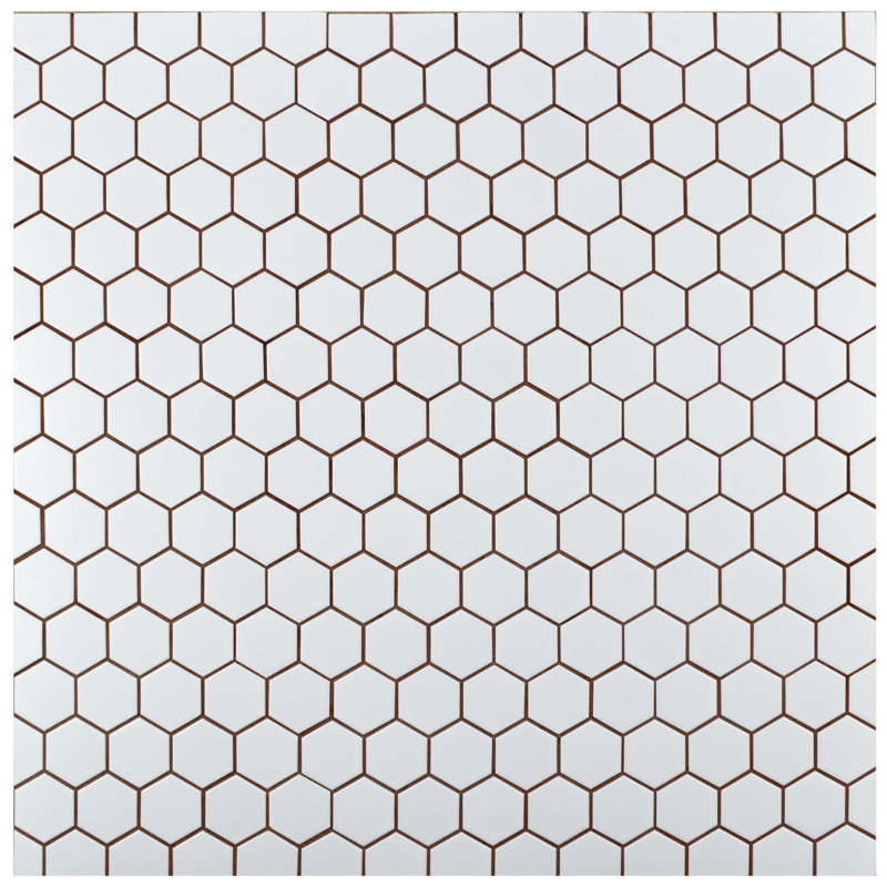 Elitetile Retro Hexagon 2 X Heporcelain Mosaic Tile In White Retro Hexagon 2 X Heporcelain Mosaic Tile