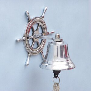 Hanging Ship Wheel Bell