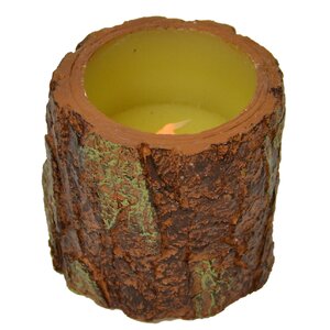 Led Bark Pillar Candle (Set of 2)