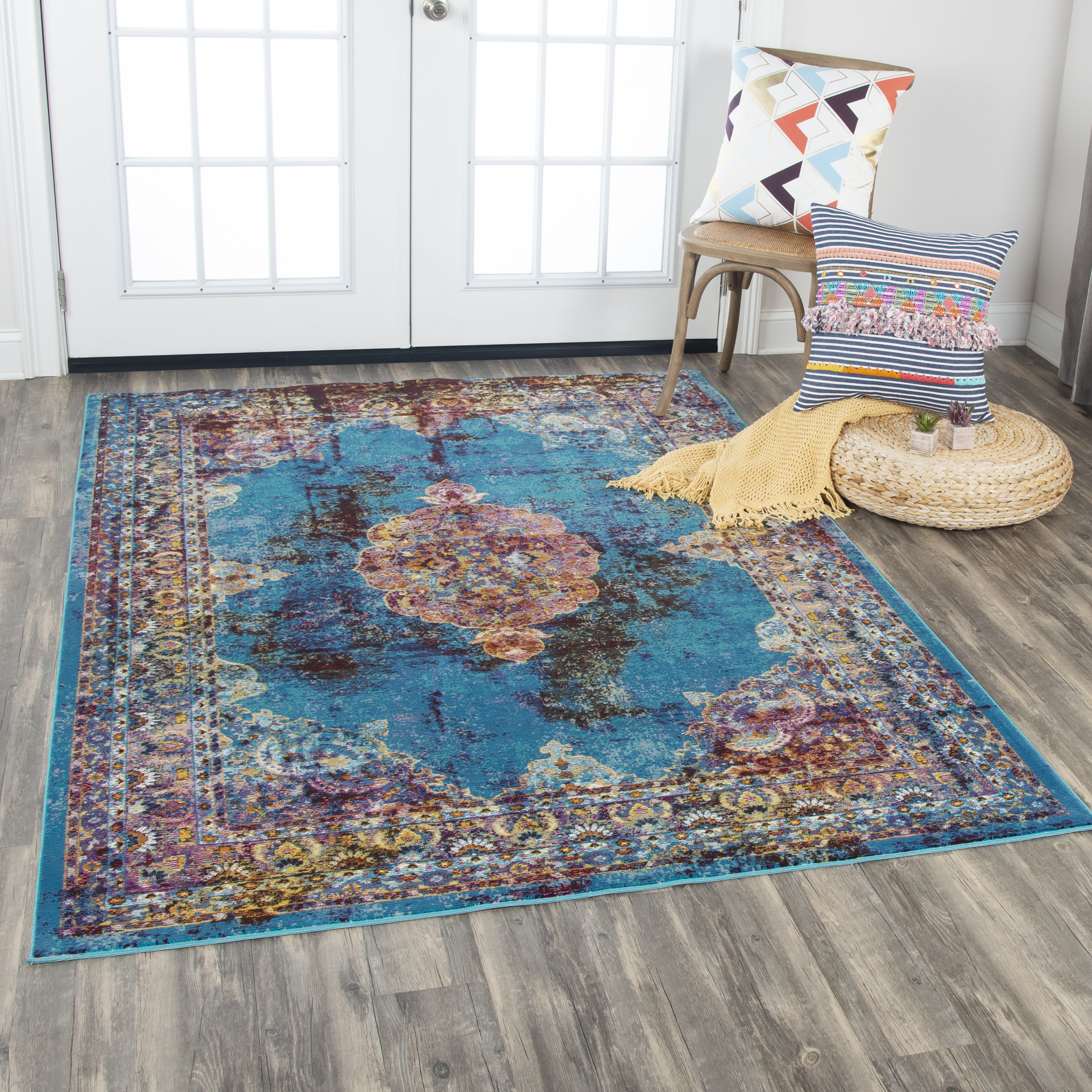 Elliot Blue Brown Area Rug Elliot Blue Brown Area Rug