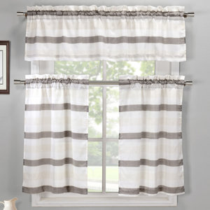 Ferguson 3 Piece Linen Kitchen Curtain Set