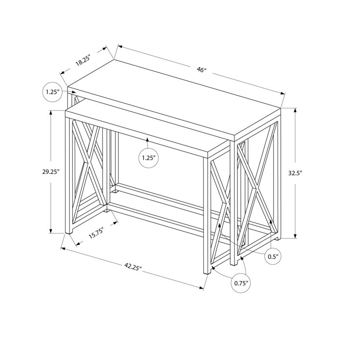 Monarch Specialties Inc. 2 Piece Console Table Set & Reviews ... Monarch Specialties Inc. 2 Piece Console Table Set & Reviews ...