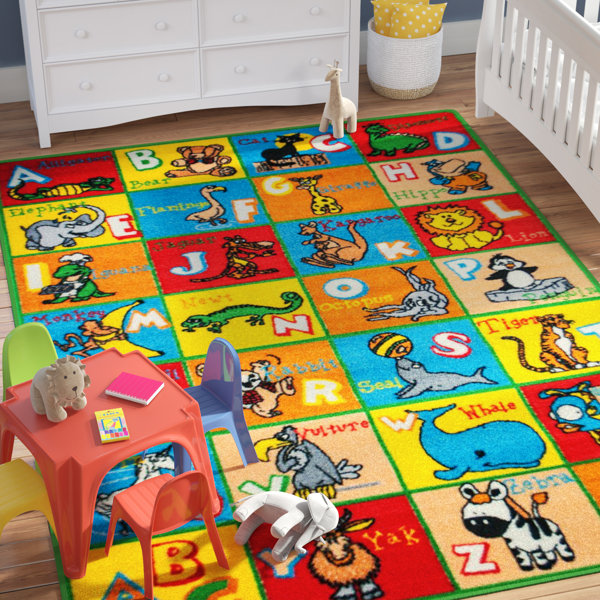 Zoomie Kids Angelique Learn Abc Alphabet Letters With Animals Zoomie Kids Angelique Learn Abc Alphabet Letters With Animals Bright Colorful Vibrant Colors Baby Room Area Rug Reviews Wayfair
