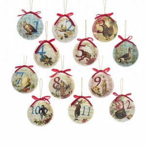 12 Piece Decoupage Ball Ornament Set