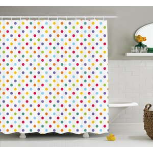 Zakary Colorful Polka Dots Shower Curtain