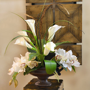 Calla Lily Flower Arrangements Wayfair Calla Lily And Orchid Silk Flower Arrangement